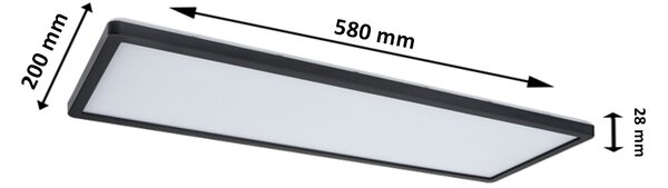 Paulmann 71003 Atria Shine, černé stropní LED svítidlo s korónou, 22W LED 3000K tříkrokové stmívání, 58x20cm