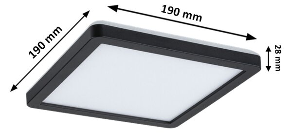 Paulmann 71000 Atria Shine, černé stropní LED svítidlo s korónou, 11,2W LED 3000K, 19x19cm