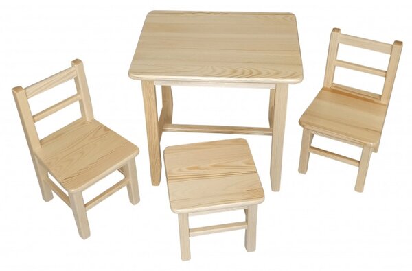 Drew-mix Dětský stůl ze dřeva se židličkam Vzor 28