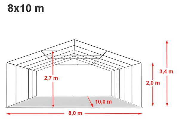 Párty stan 8x10 m PREMIUM - ohnivzdorný barva Bílá