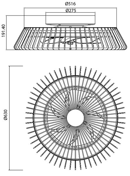 Mantra 7121 Himalaya, stropní svítidlo s ventilátorem a dálkovým ovladačem, LED 70W 2700K-5000K, černá, průměr 63cm