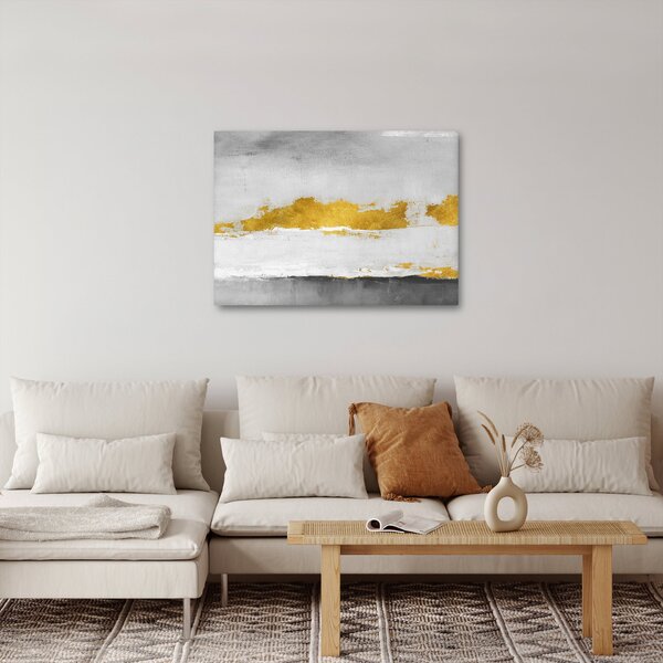 Obraz - Zlaté a šedé tahy (70x50 cm)