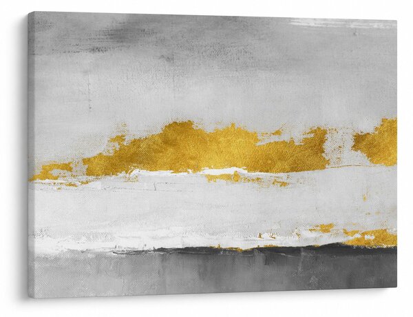 Obraz - Zlaté a šedé tahy (70x50 cm)
