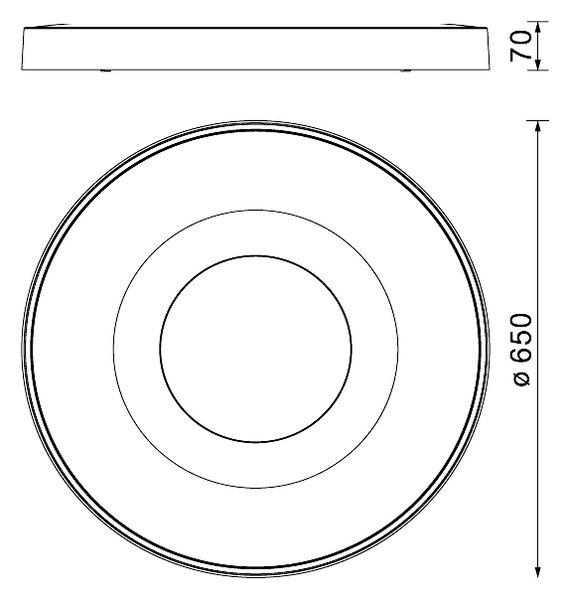 Mantra 7560 Coin, bílé stropní svítidlo LED 100W 2700K-5000K s dálkovým ovladačem, průměr 65cm