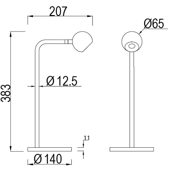 Mantra 7510 Eyes, černá stolní lampa s otočnou hlavou LED 6W 3000K, výška 38cm