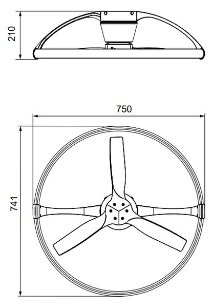 Mantra 7802 Nepal Mini, stropní svítidlo s ventilátorem a dálkovým ovladačem, LED 55W 2700K-5000K, černá, průměr 75cm