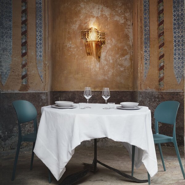 Slamp Aria wall gold, nástěnný světelný objekt od Zaha Hadid, 2xE14 + 6W LED, výška 60cm
