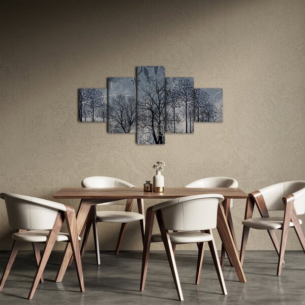 Obraz - Siluety stromů s listy (125x70 cm)