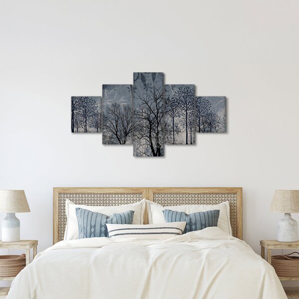 Obraz - Siluety stromů s listy (125x70 cm)