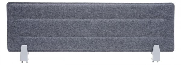 Akustický panel na stůl HWC-G76 - tkanina/textil s reliéfem - 100x30cm - šedá