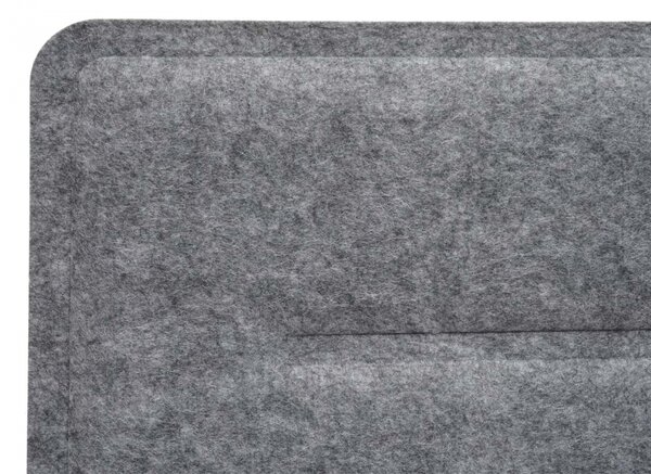 Akustický panel na stůl HWC-G76 - tkanina/textil s reliéfem - 100x30cm - šedá