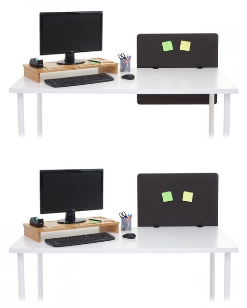 Akustický panel na stůl HWC-G75 - dvoustěnná látka/textil - 60x65cm - hnědo-šedá