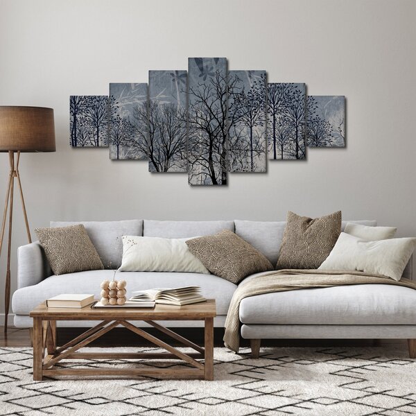 Obraz - Siluety stromů s listy (210x100 cm)
