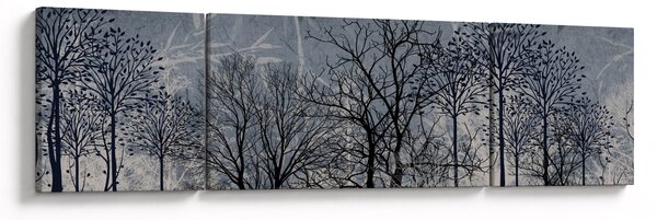 Obraz - Siluety stromů s listy (170x50 cm)
