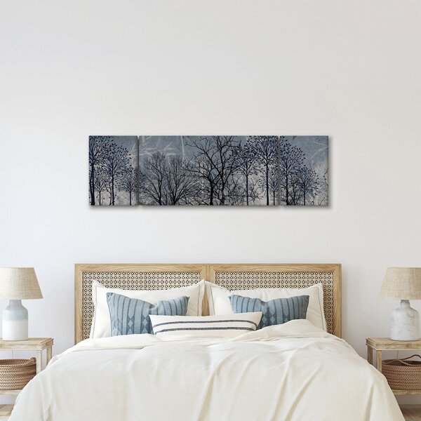 Obraz - Siluety stromů s listy (170x50 cm)