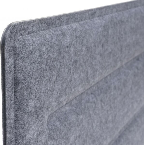 Akustický panel na stůl HWC-G76 - tkanina/textil s reliéfem - 100x30cm - šedá