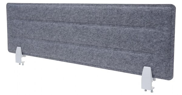 Akustický panel na stůl HWC-G76 - tkanina/textil s reliéfem - 100x30cm - šedá