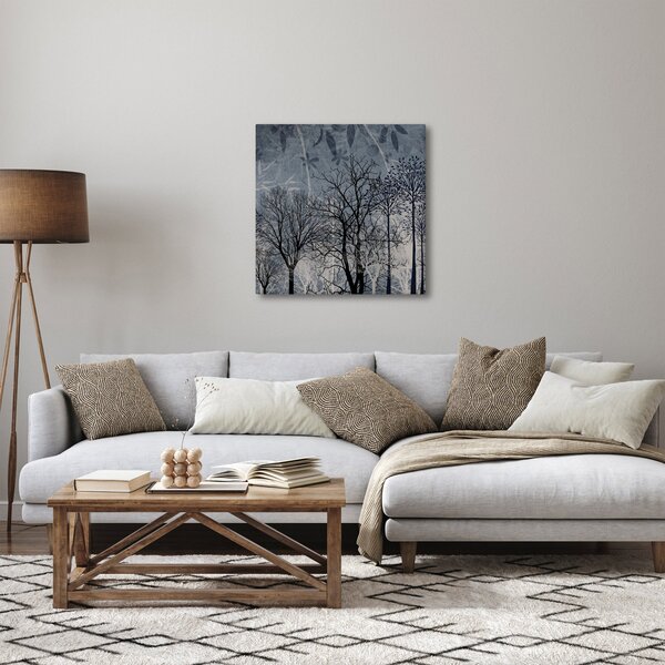 Obraz - Siluety stromů s listy (30x30 cm)
