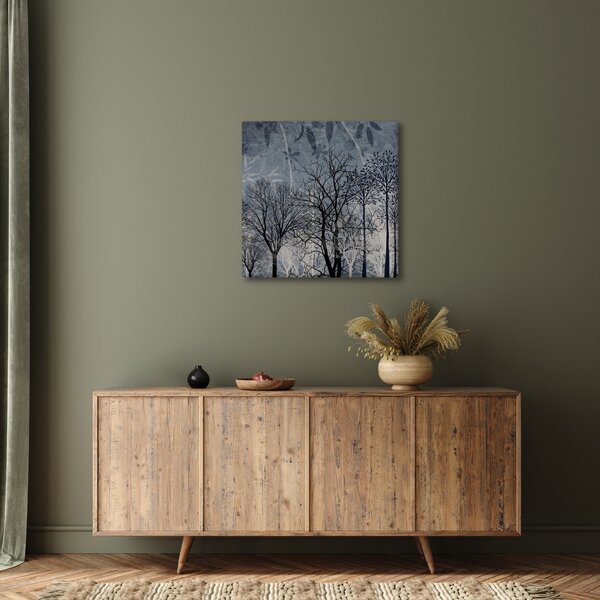 Obraz - Siluety stromů s listy (30x30 cm)