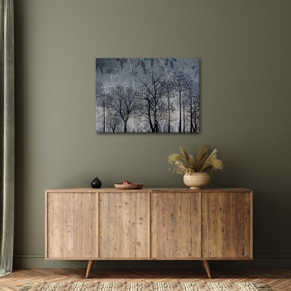 Obraz - Siluety stromů s listy (70x50 cm)