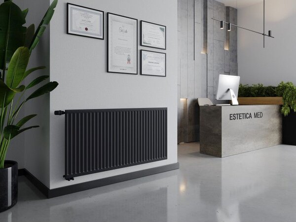 Mexen CVH10 Hygienický deskový radiátor 500 x 1000 mm, spodní připojení, 530 W, antracit - W610H-050-100-66