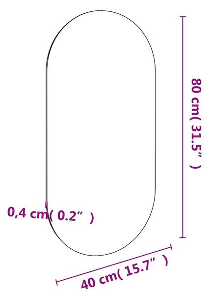 Zrcadlo 80 x 40 cm sklo 326083