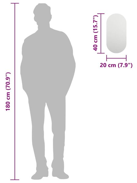 Zrcadlo 40 x 20 cm sklo 326081