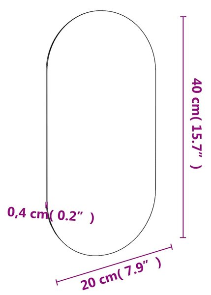 Zrcadlo 40 x 20 cm sklo 326081