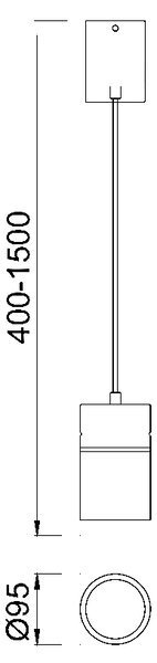 Mantra 5625 Aruba, závěsné svítidlo 1xE27, stříbrná, průměr 9,5cm