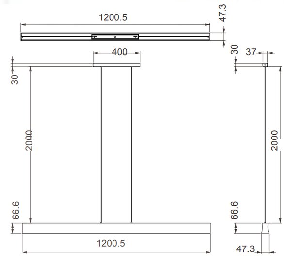 Mantra 7569 Hanok, lineární béžové závěsné svítidlo LED 38W 3000K 110°, délka 120cm