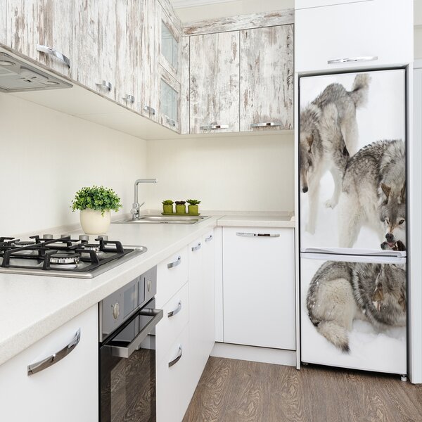 Foto tapeta na ledničku Šedí vlci FridgeStick-70x190-f-124362326