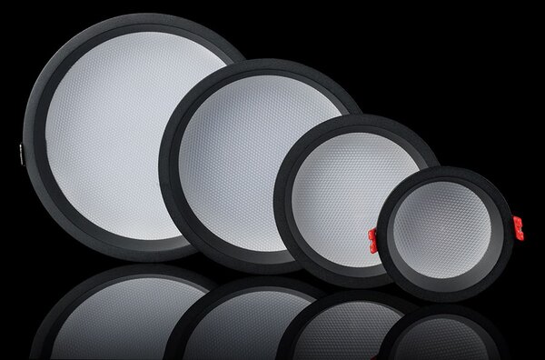 LED2 2550173 Zeta 2 XS, černé svítidlo pro zapuštění, 6/10W LED 2700K/3000K/4000K, ⌀10,3cm, IP44