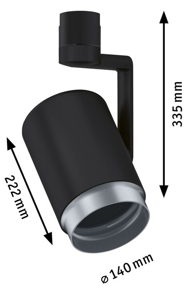 Paulmann 96985 Asthene, černý spot pro Urail system, 1xE27 PAR38 max. 50W