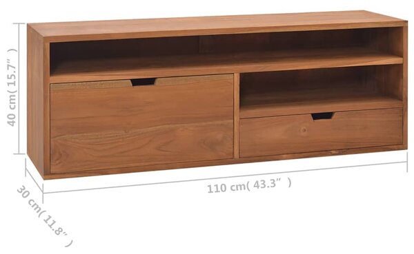 TV stolek 110 x 30 x 40 cm masivní teakové dřevo 326119