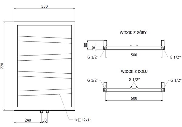 Mexen, Mexen Zoom dekorativní koupelnový radiátor 770 x 530 mm, 275 W, antracit - W130-0770-530-00-66