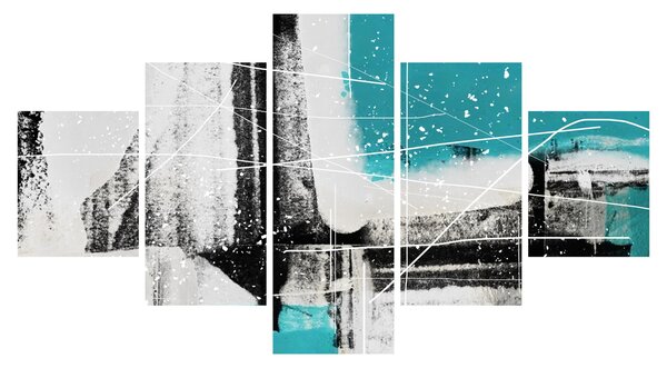 Obraz - Tyrkysová abstrakce (125x70 cm)