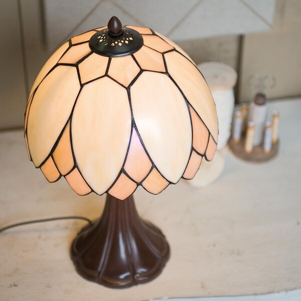 Stolní lampa Tiffany Pivoine - Ø 25*42 cm 1x E14 / max 60w - Clayre & Eef