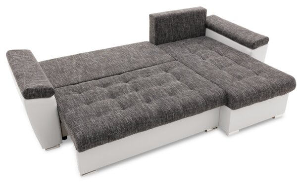 AG Sedací souprava VEGAS 250/160 PRAVÁ tmavě šedá/bílá