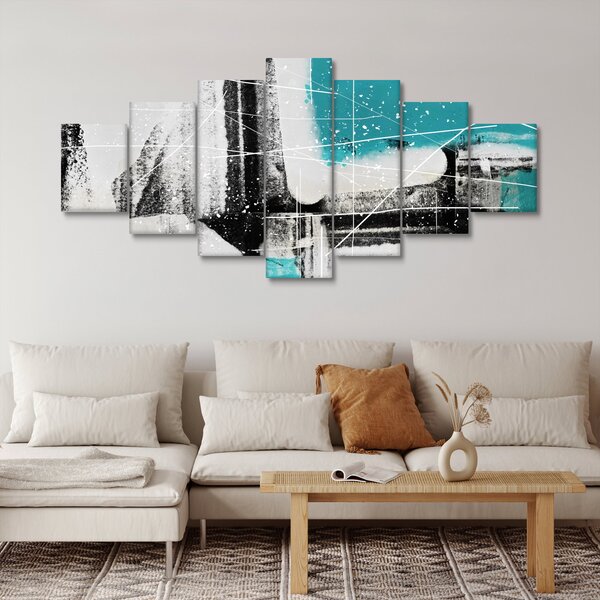 Obraz - Tyrkysová abstrakce (210x100 cm)