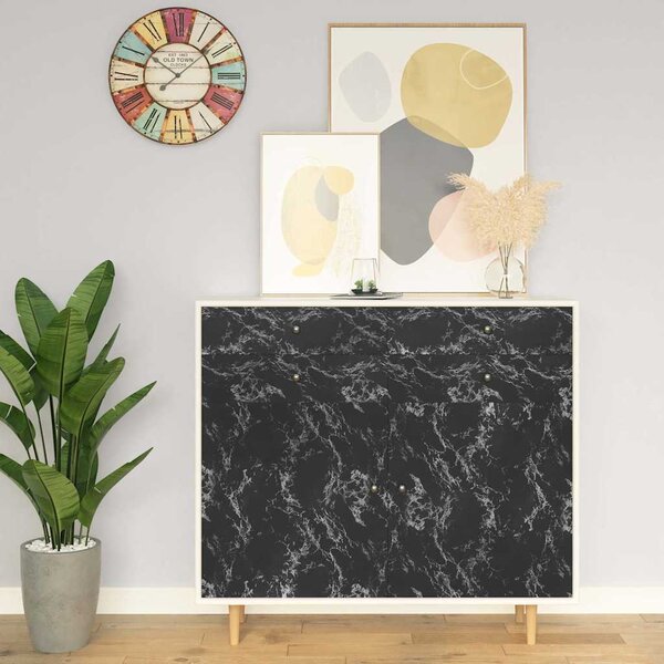 Samolepící tapeta na nábytek černý kámen 500 x 90 cm PVC 326143