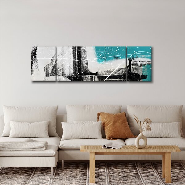 Obraz - Tyrkysová abstrakce (170x50 cm)