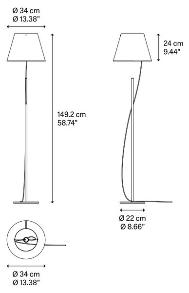 Lodes 18471 1027 Hover, bílá designová stojací lampa s dotykovým ovládáním, 6W LED 2700K, výška 149,2cm