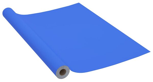 Samolepící tapeta na nábytek modrá vysoký lesk 500 x 90 cm PVC 326145