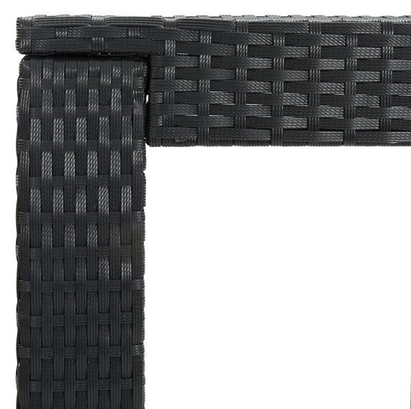 3dílný zahradní barový set s poduškami černý polyratan 3261448