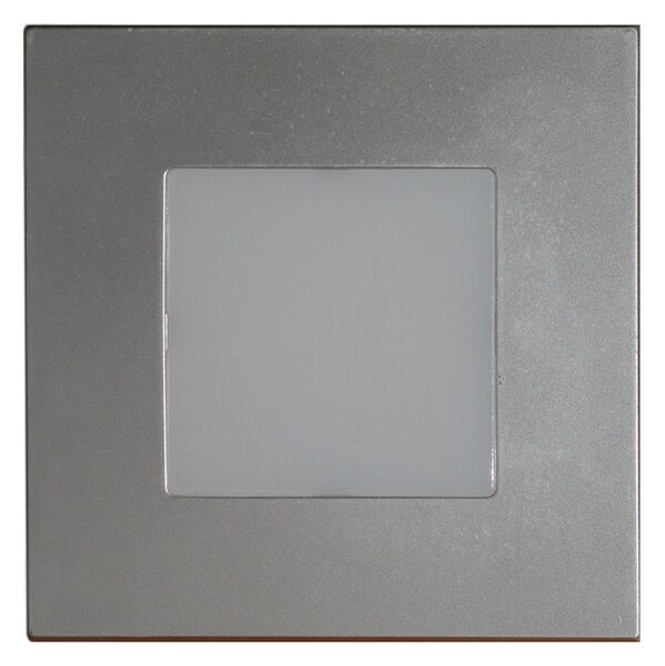 STEP LIGHT schodišťové svítidlo LED 1W 60lm 4000K 8,6cm hranaté IP20, stříbrné