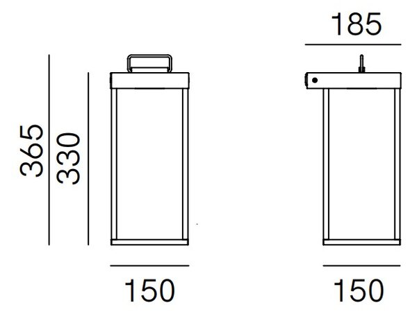 Il Fanale 267.04.OO Lanterne slim, venkovní nástěnná lampa LED 6W 2700K, antická mosaz , výška 37cm, IP55