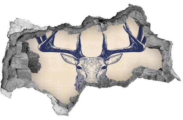 Díra 3D fototapeta na stěnu Hlava jelena nd-b-87477798