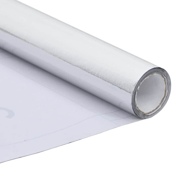 Samolepící tapeta na nábytek stříbrná vysoký lesk 500x90 cm PVC 326148