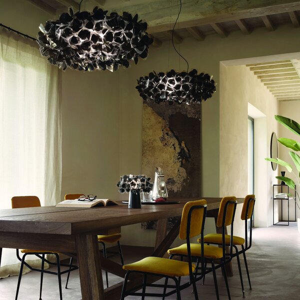 SLAMP CLISL00BNM01B00BLCEU Clizia Mama Non Mama Black Large, designové svítidlo s černým kabelem, 4x12W E27, prům. 78cm