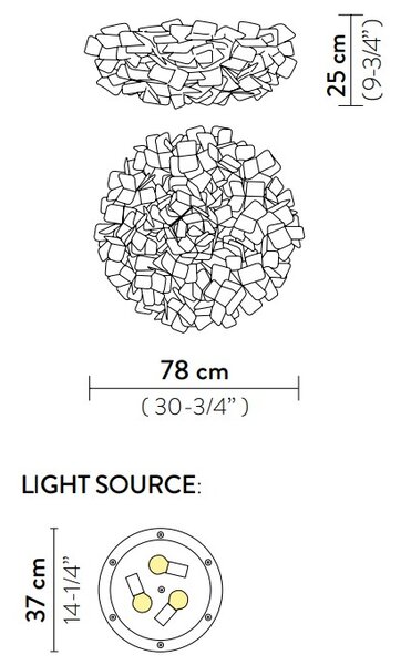 SLAMP CLICL00GNM00000000EU Clizia Mama Non Mama Gold Large, designové svítidlo, 3x12W E27, prům. 78cm
